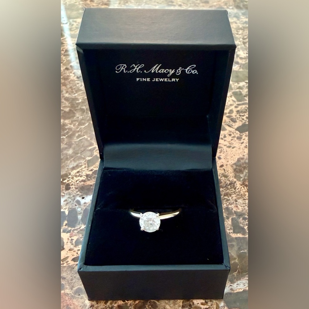 Macy's Gold and Diamond Engagement Ring, Size 5, Orig $1,800